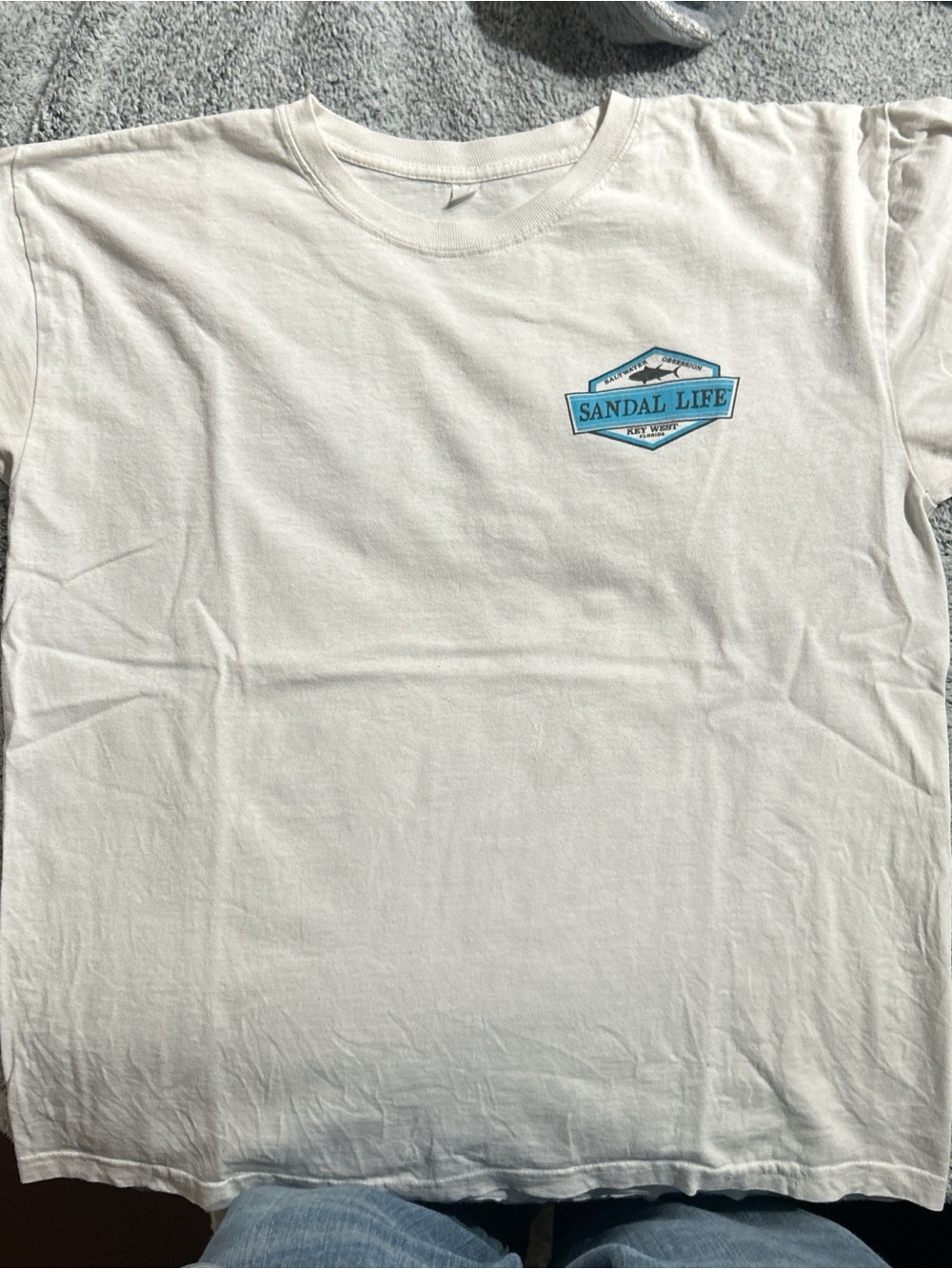 Sandal Life White Logo Tee
